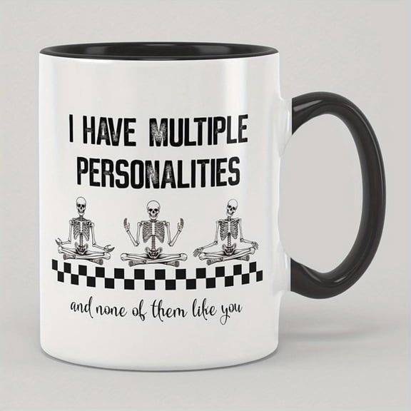 1 Set Funny Skull Man Cup Yoga Skull Ceramic Coffee Mug Funny Inspirational Inspirational Birthday Party Holiday Decor Holiday