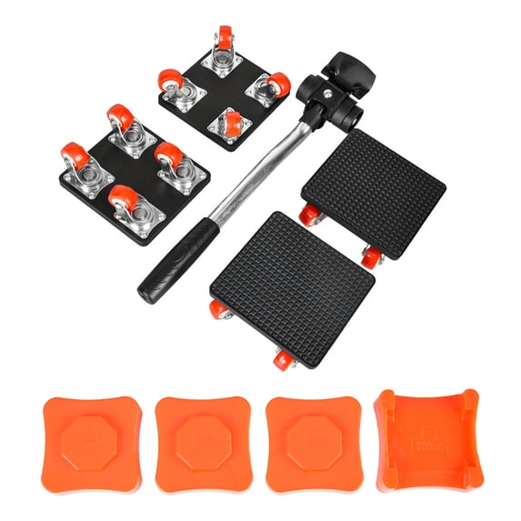 1 Set Furniture Lifter Mover Tool with Crowbar Heightening Block Heavy Duty Furniture Mover with Wheels Appliance Roller Furniture Moving Dolly Slider