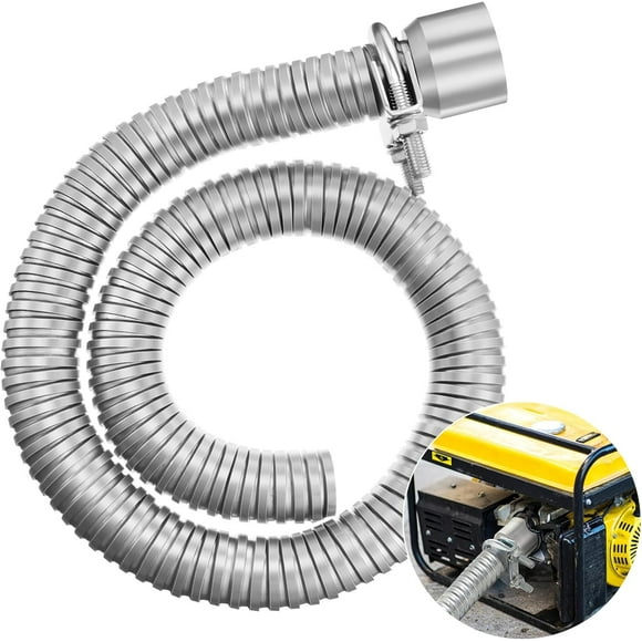 1 Set Generator Exhaust Extension Silencer Kit Universal Generator Muffler Silencer Kit 1 Inch Steel Exhaust Extension 3 Foot Length for Efficient Noise Reduction and Safe Exhaust Design Silver