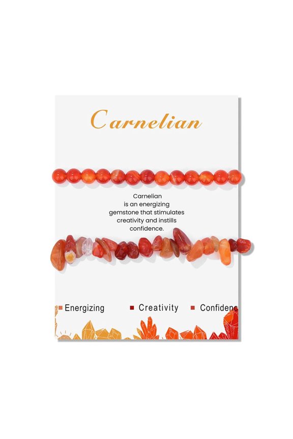 1 Set Gift Ready Agate Stone Bead Bracelet Irregular Shaped Stone Beaded Bangle