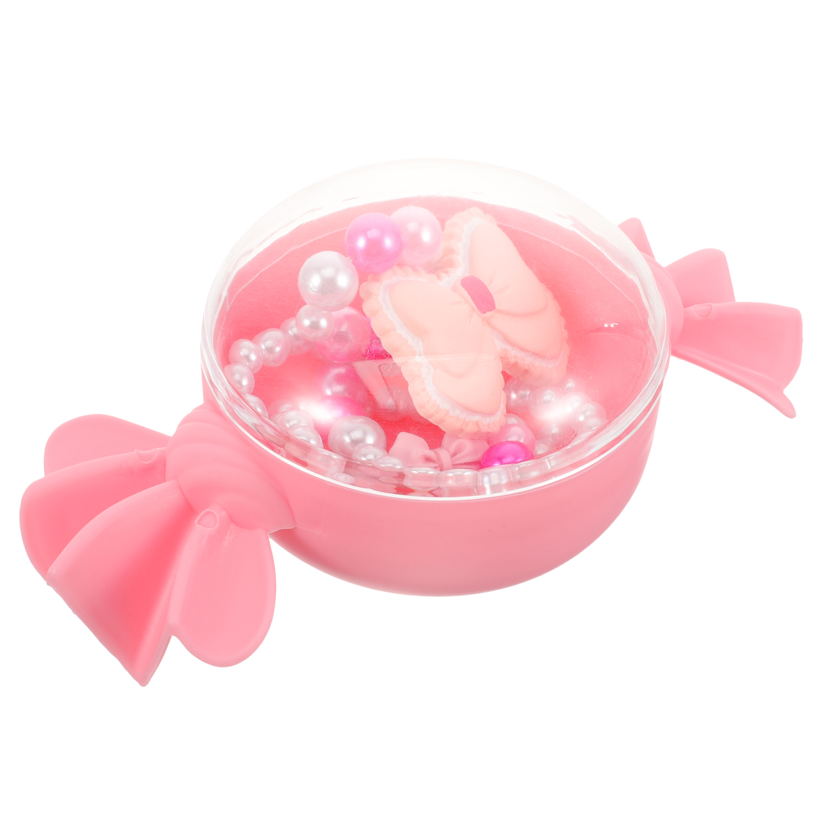 1 Set Girl Bowknot Necklace Bead Jewelry Kids Pretend Play Jewelry Kids