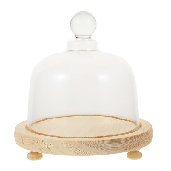 1 Set Glass Hood Cake Cover Glass Food Dish Protective Cover (Assorted Color)