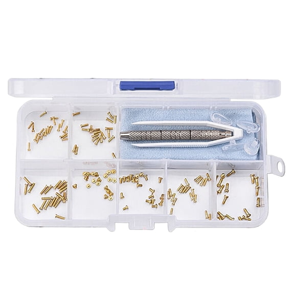 1 Set Glasses Repair Screws Kit, Tiny Screws With Driver,Glasses Repair Kit Glasses Screws Tiny Screws For Glasses for Repairing Watches, Eyeglasses, Sunglasses(Gold,)