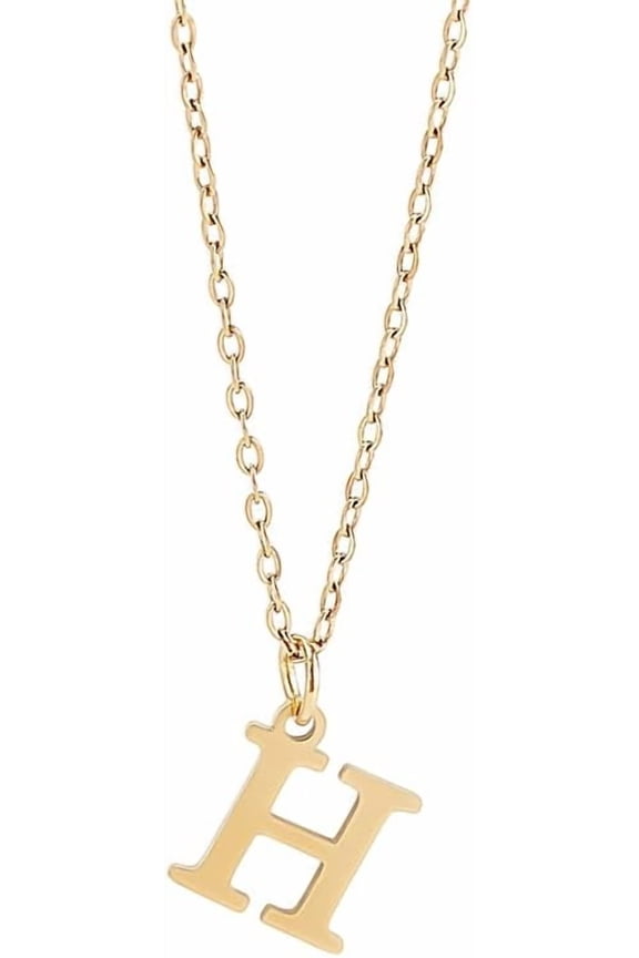1 Set Golden Initial Necklace for Women Dainty 304 Stainless Steel Letter A-Z Pendant Necklace 18"with 2"extender Cute Trendy Initial Necklace Personalized Monogram Name Necklace diy Letter H