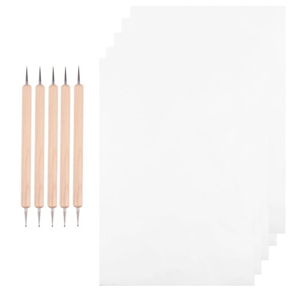 1 Set Graphite Transfer Carbon Paper and Tracing Paper with Double Ended Tracing Stylus Dotting Tools for Wood Paper Stone