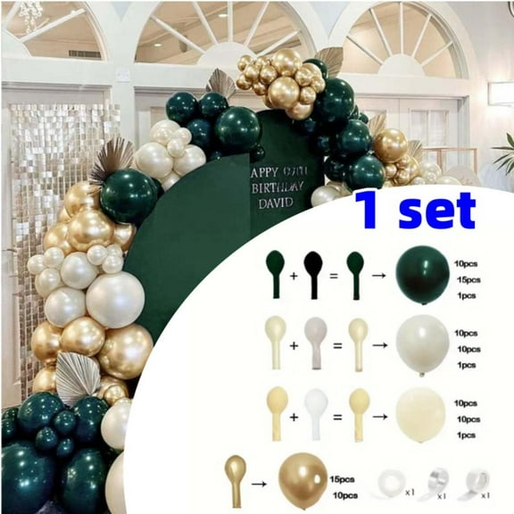 1 Set Of Green And Gold Balloon Arch Garland Set, Suitable For Diy Decoration Of Birthdays, Parties, Christmas, Gender Reveal, Wedding Parties, And Celebrations Gift Kit ,balloon Set