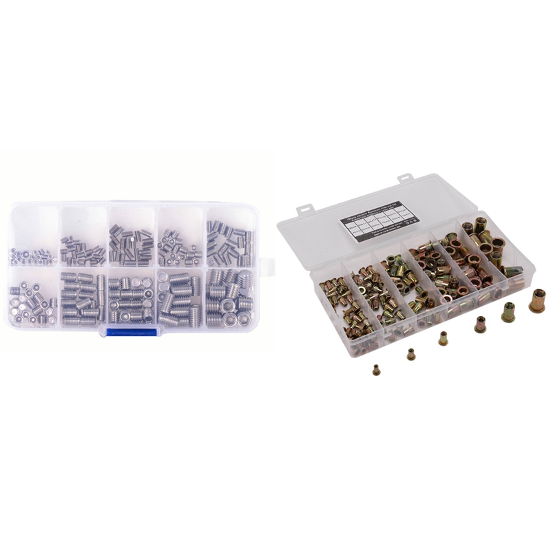 1 Set Grub Screws Hex Socket Screw Assortment Kit Set & 1 Set Nutserts ...