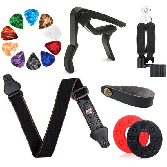 1 Set Guitar Accessories Kit Guitar Strap Capo Electric Guitar Strap with Guitar Picks