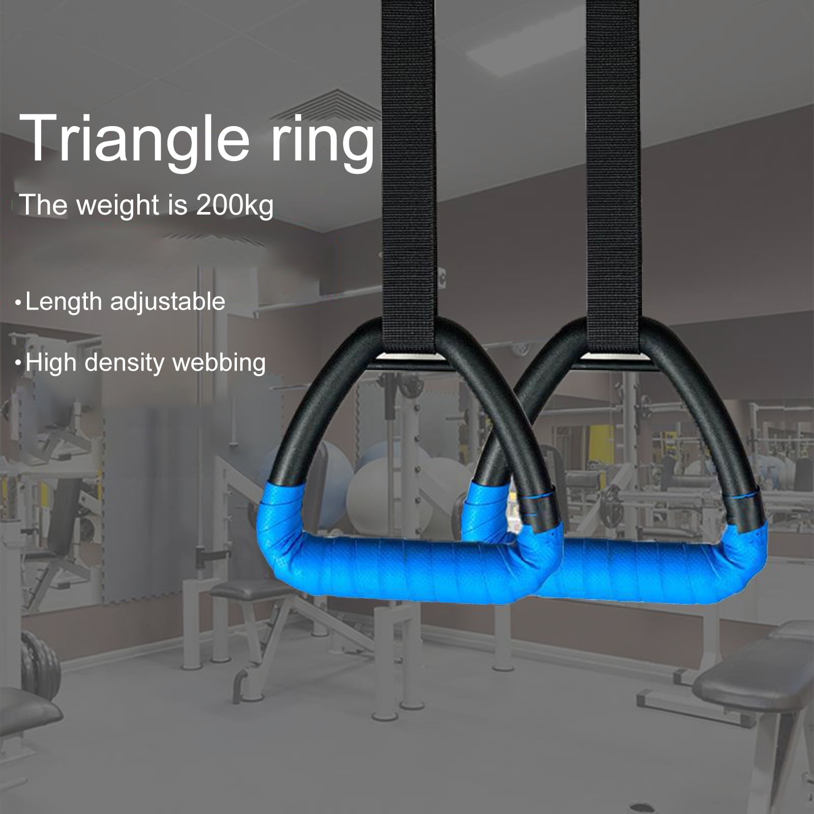 1 Set Gym Rings Ergonomics Sweat-Absorbed Strong Load-bearing Strength ...