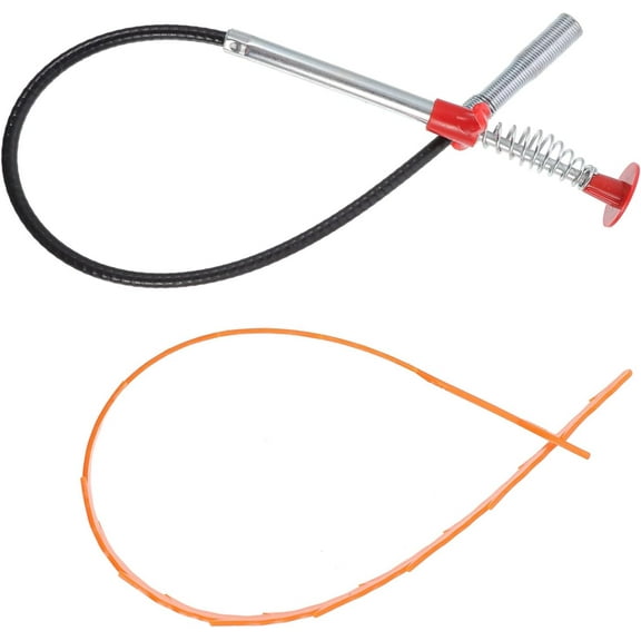 1 Set Hair Auger Sewer Shower Snake Cleaner Bathroom Sewers Tub Toilet Clogged Tool Tube for Cather Catcher Kitchen Tools Cleaning Remover Dredge Drain Black Sink Dredging Clog