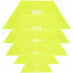 1 Set Half Hexagon Quilting Template 4/6/8/9/10inch Acrylic Quilting Ruler Allowance Templates Ruler for DIY Hand Patchwork Machine Quilting Sewing Needlework Craft Green diy Green Yellow