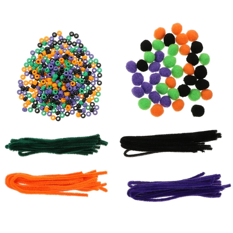 1 Set Halloween Pony Beads Decorative Colored Beads Plastic Pony Beads