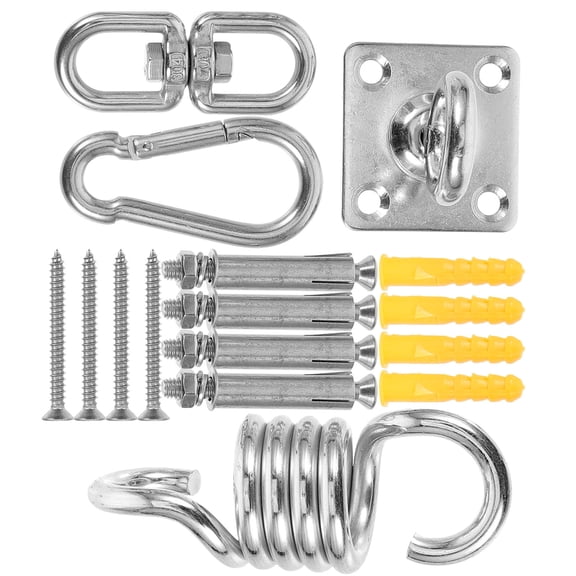 Heavy Duty Hammock Hanging Kit with Carabiners, Pad Eye Plates, and Hooks for Outdoor Camping, Swing, and Backyard Use