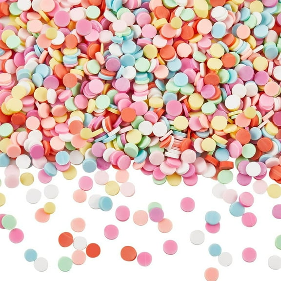 1 Set Handmade Polymer Clay Cabochons Polymer Clay Slices for Nail Art Phone Cases Mixed Color 4-5x0.8-1.8mm 4000pcs/set for DIY