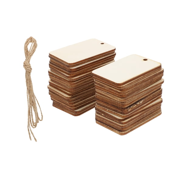1 Set Handmade Wood Slices Rectangular Shaped Slices DIY Manual Graffiti Chips