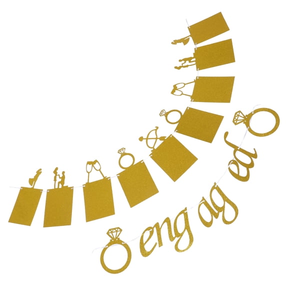 WRISTBIQUE Bunting Banner Gold Metallic Paper Wedding Venues 1Set