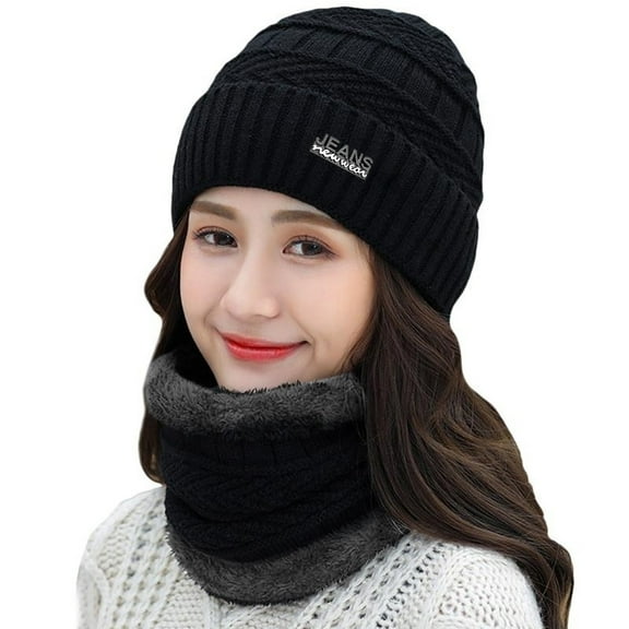 1 Set Hat Knitted Fabric Anti-fade Hat Neck Warmer Set
