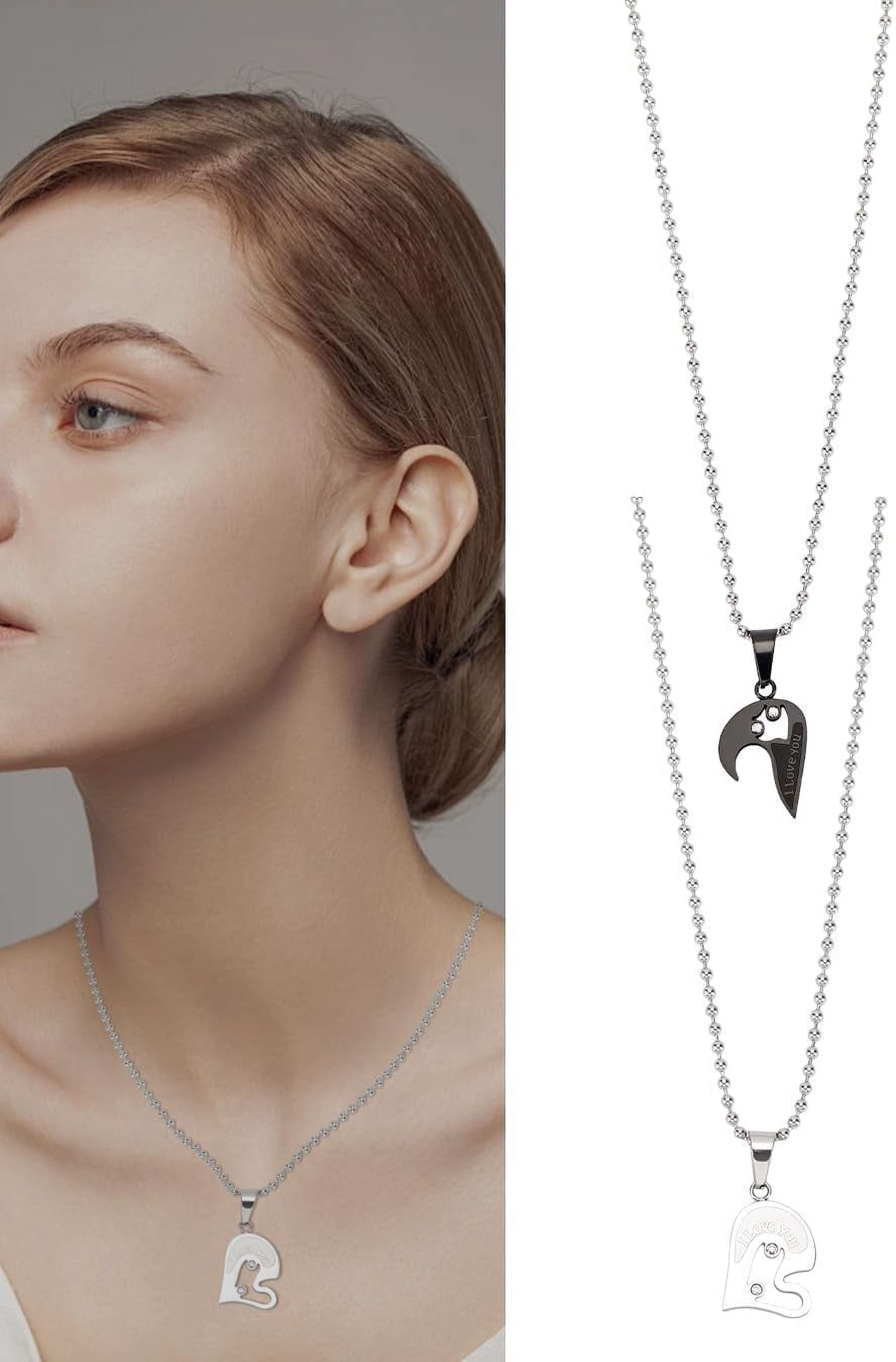 His Angel Her Demon Couple Pendant Necklaces His & Hers Matching Set