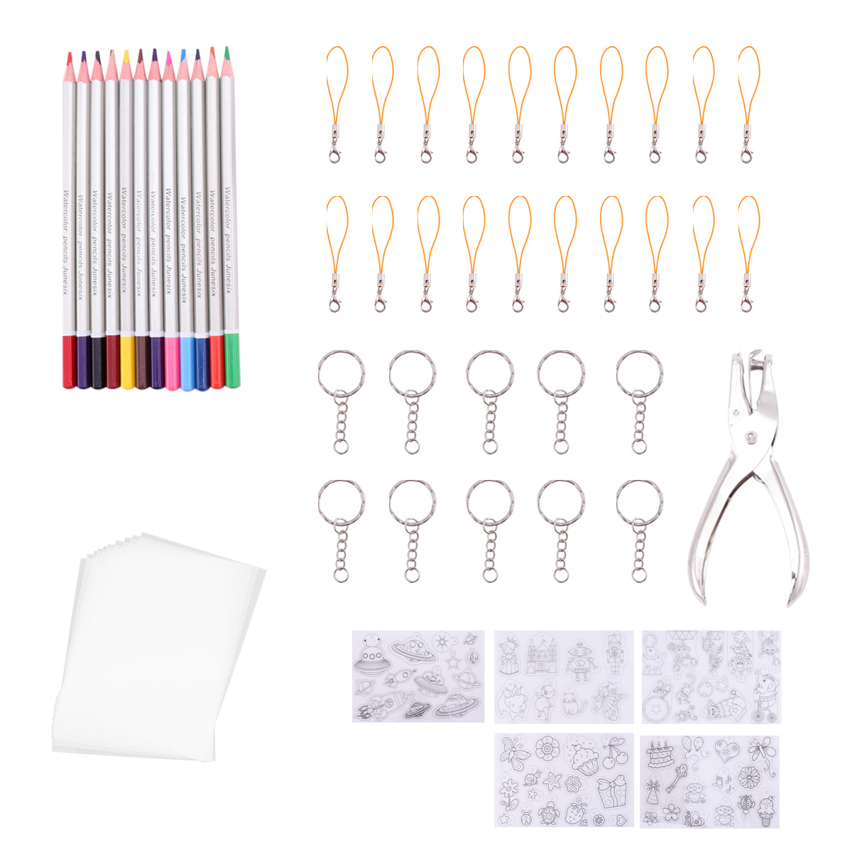 1 Set Heat Shrink Plastic Sheet Kit Heat Shrinky Sheets Creative Pack