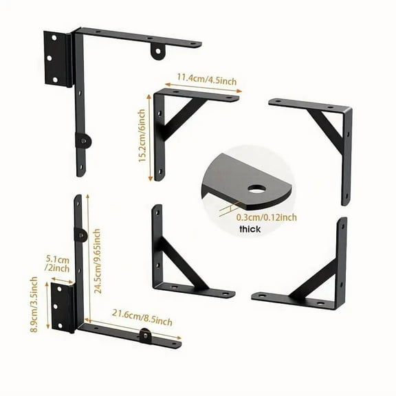 1 Set Heavy Duty Anti Sag Gate Kit with Self-Locking Latch for Wooden Fence, Shed Doors, Corral Gates, Black Steel with Zinc Coating