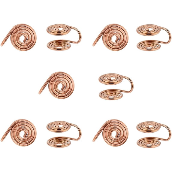 1 Set Hobbspring 10Pcs Stainless Steel Spiral Pad Cuff Earrings Wire Wrap Jewelry for Non-pierced Ears Rose Gold 14x9x10.5mm