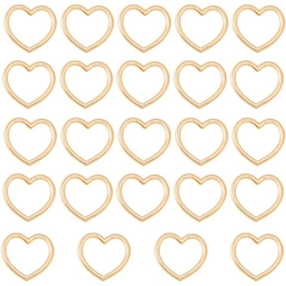 1 Set Hobbspring 24Pcs Zinc Alloy Spring Gate Clasps Heart Golden 33x35x3.5mm 24x27.5mm inner diameter