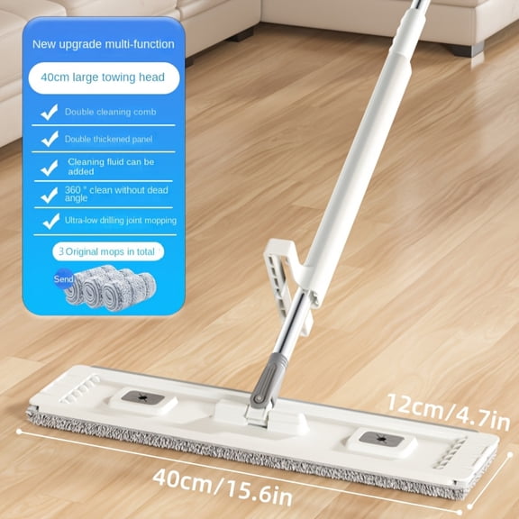 1 Set,Household Cleaning Mop And Bucket Set,Hand-free Flat Mop,Dust-removing Mop with Bucket, Dry And Wet Cleaning,Tile,Marble And Floor Cleaning Mop,Cleaning Supplies, Cleaning Tools, Christmas Gift