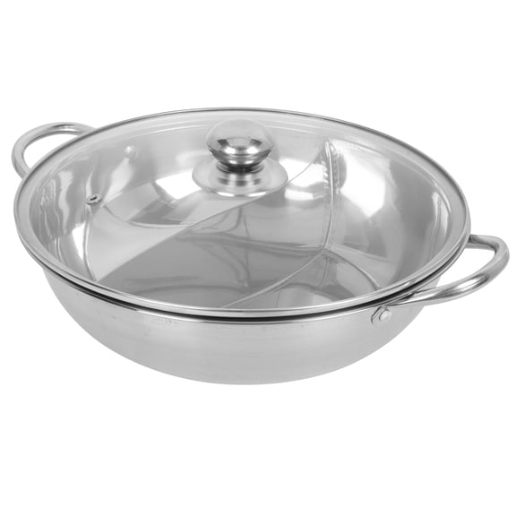 Masteelf Stainless Steel Hot Pot with Handles for Gas Cooker Even Heat Dual Flavor 2 Sizes Available