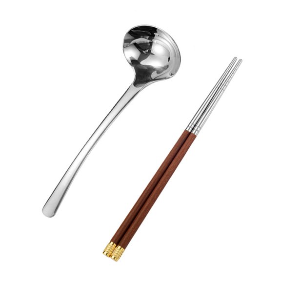 1 Set Stainless Steel Chopstick and Spoon for Family Tableware Home