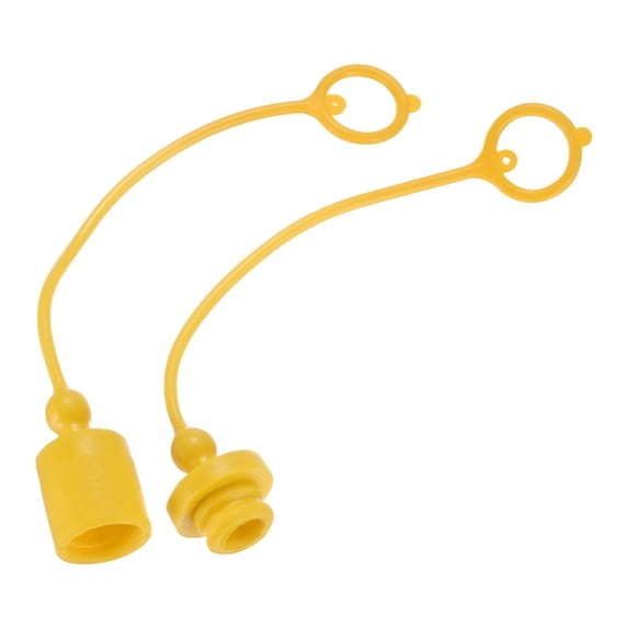 1 Set Hydraulic Coupler Dust Cap 3/8 ISO-A with Retention Ring Yellow
