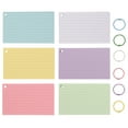 1 Set Index Cards with Rings Study Flash Cards Single Hole Punched ...