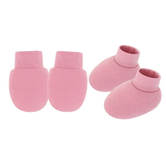 1 Set Infant Cotton Mittens Anti Scratch Hand Covers Soft & Breathable Gloves & Socks for 0-6 Months Boys Girls