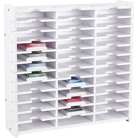 1 Set Ink Pad Storage Rack 36 Grids Inkpad Storage Box White Stamp Pad Organizer Holder for Desktop Stamp Pad Storage Organizer