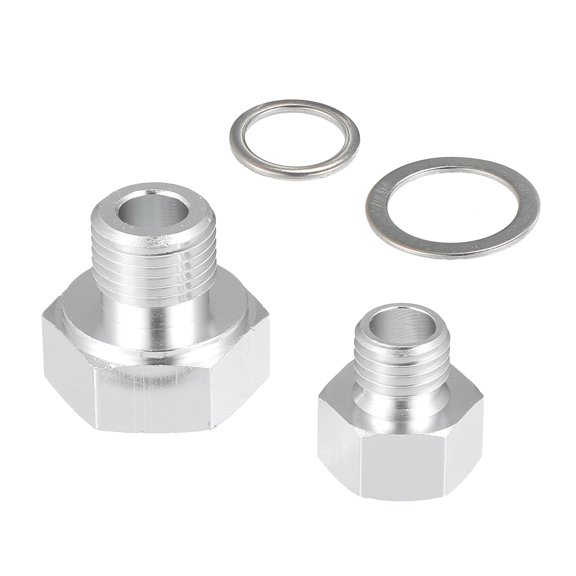 Unique Bargains 1 Set Inner Oil Pressure Coolant Adapter Fitting Sensor Adapter for LS Series Engine Metal Silver Tone