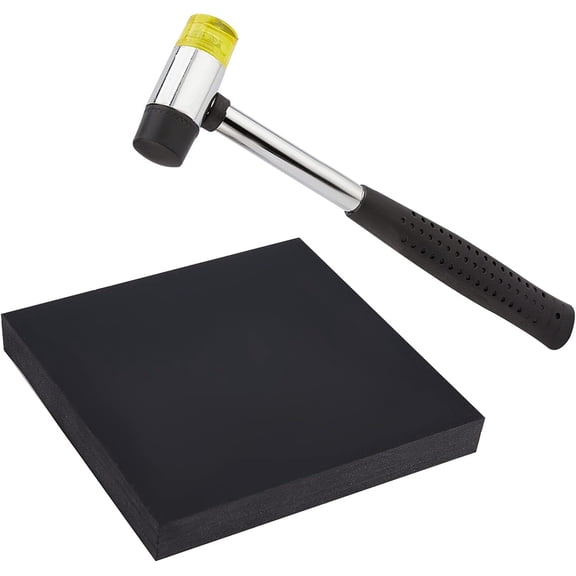 1 Set Installable Two Way Rubber Hammers Sledge Hammer with Steel Handle Square Block Rubber Platinum 2pcs/set creative