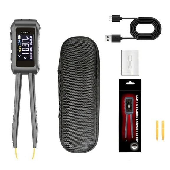 1 Set Intelligent Digital LCR Bridge Tweezer ZT-MD1 LCR Meter Tester Multimeter Tester Measurement Tools