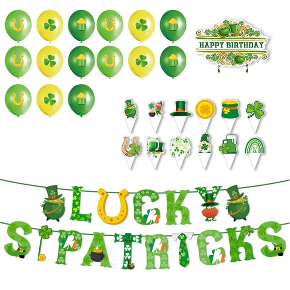 1 Set Irish Festival Paper Party Decoration Kits for Celebration and Gatherings Birthday Celebration Accessories