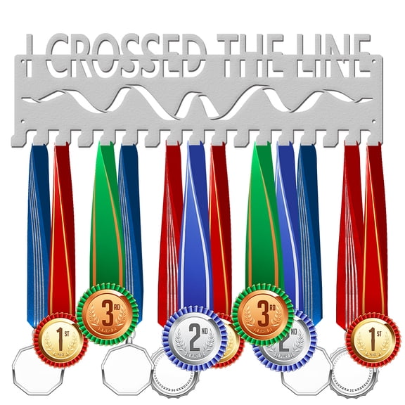 1 Set Iron Medal Hanger Holder Display Wall Rack 17 Hooks with Screws Word 150x400mm DIY