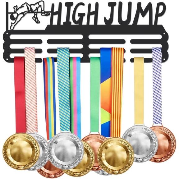1 Set Iron Medal Hanger Holder Display Wall Rack 3-Line with Screws High Jump Sports 150x400mm