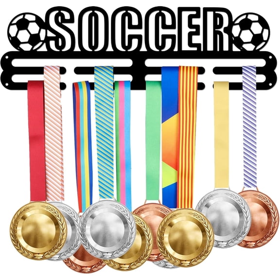 1 Set Iron Medal Hanger Holder Display Wall Rack with Screws Gymnastics Football 121x400mm for Handmade