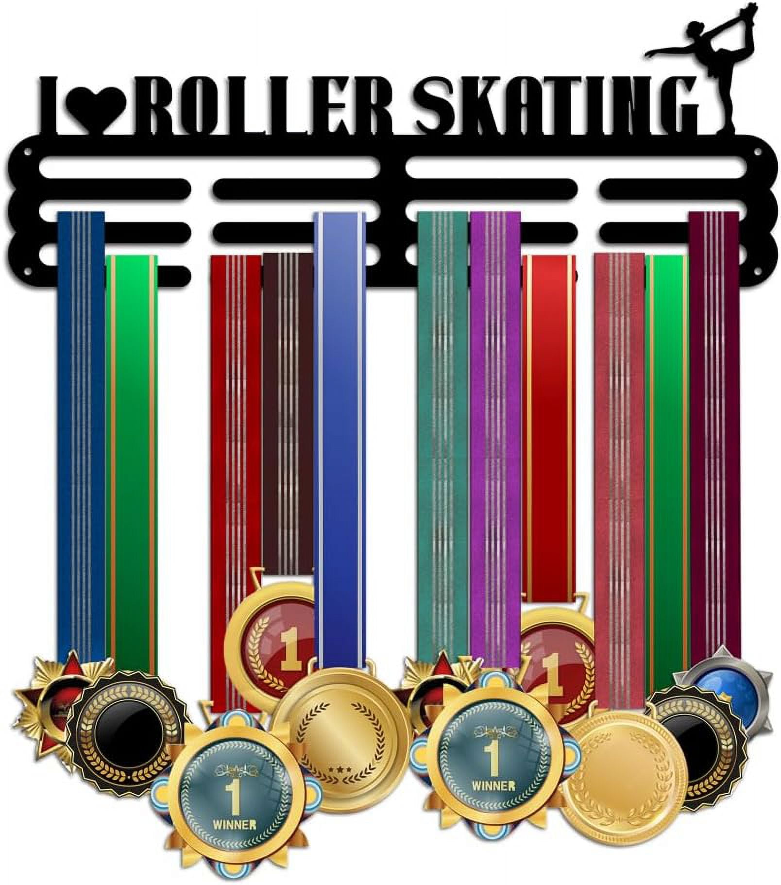 1 Set Iron Medal Hanger Holder Display Wall Rack with Screws Roller ...