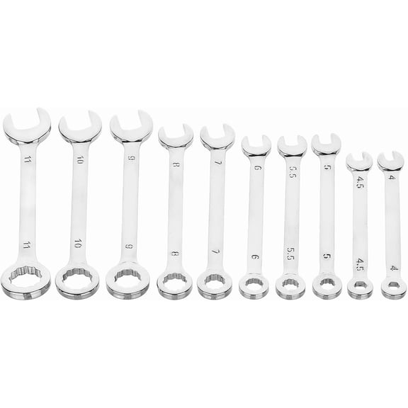 1 Set Iron Ratcheting Combination Wrench Sets 10-Piece for Home Appliances Machinery Maintain Platinum 98x20x4mm 10pcs/set