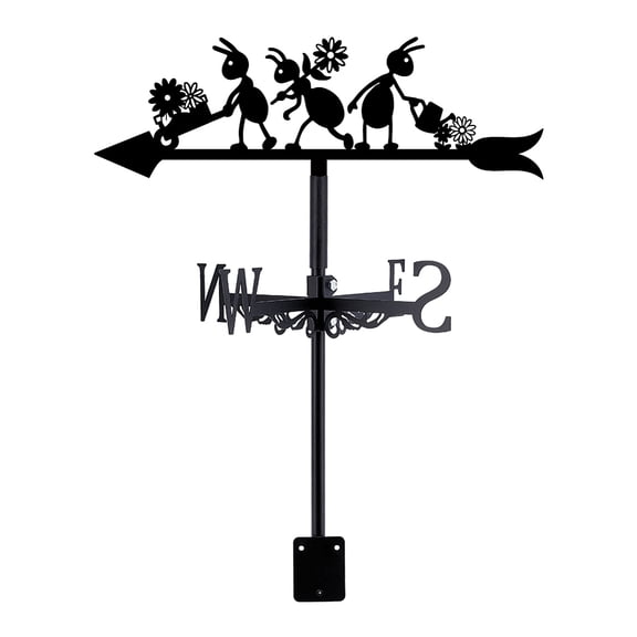 1 Set Iron Wind Direction Indicator Weathervane for Outdoor Garden Wind Measuring Tool Ant 190x358mmDIY