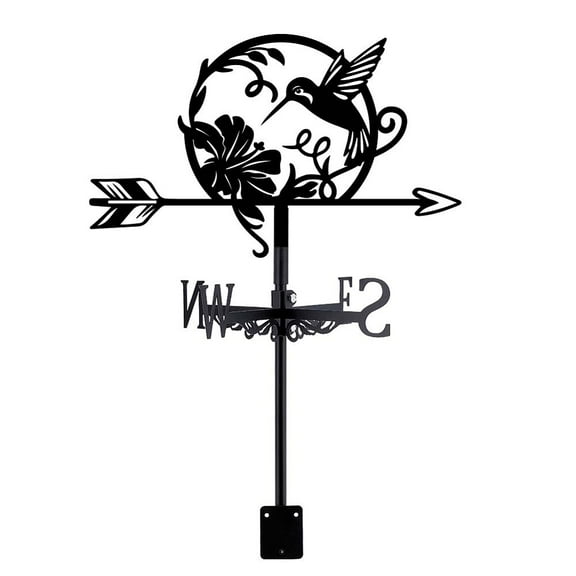 1 Set Iron Wind Direction Indicator Weathervane for Outdoor Garden Wind Measuring Tool Hummingbird 265x358mm