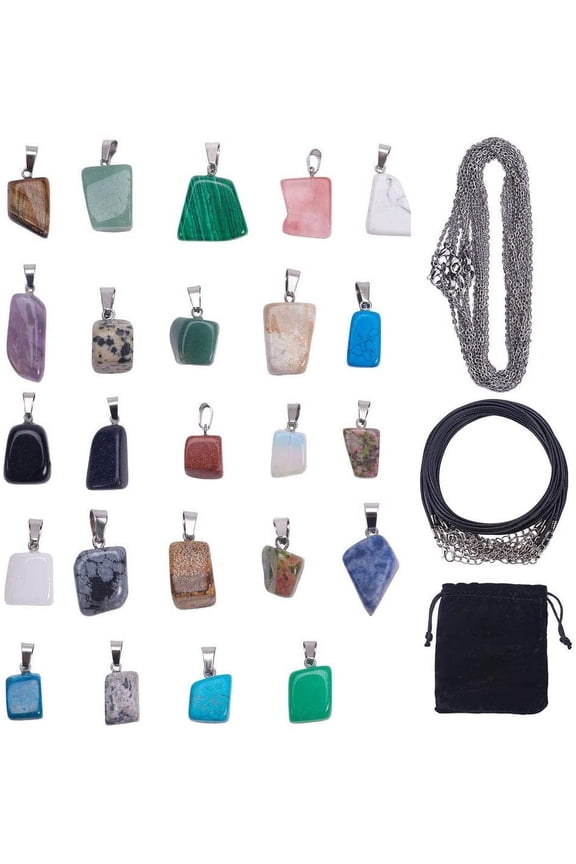 1 Set Irregular Shape Healing Natural Chakra Beads Gemstone Pendants