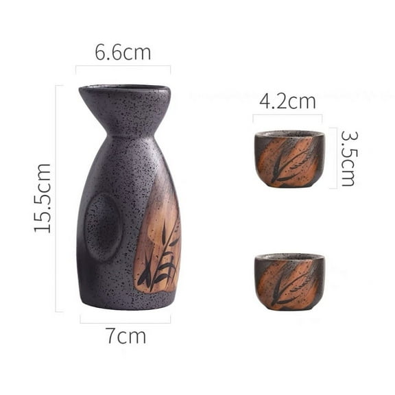 MERRYHAPY Ceramic Sake Set Traditional Assorted Color 1Set 6.3X3.1X3.1in