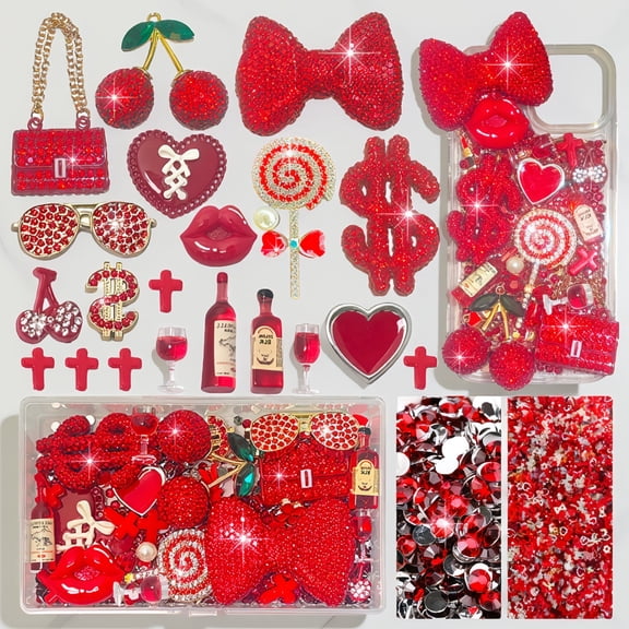 1 Set Junk Case Kit, DIY Phone Decoration, Bag Lollipop Dollar Sign Resin