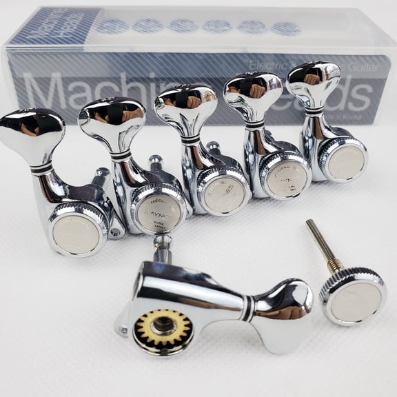 1 Set Kaynes Guitar Locking Tuners Electric Guitar Machine Heads Tuners Lock String Tuning Pegs Chrome Silver DJ334C