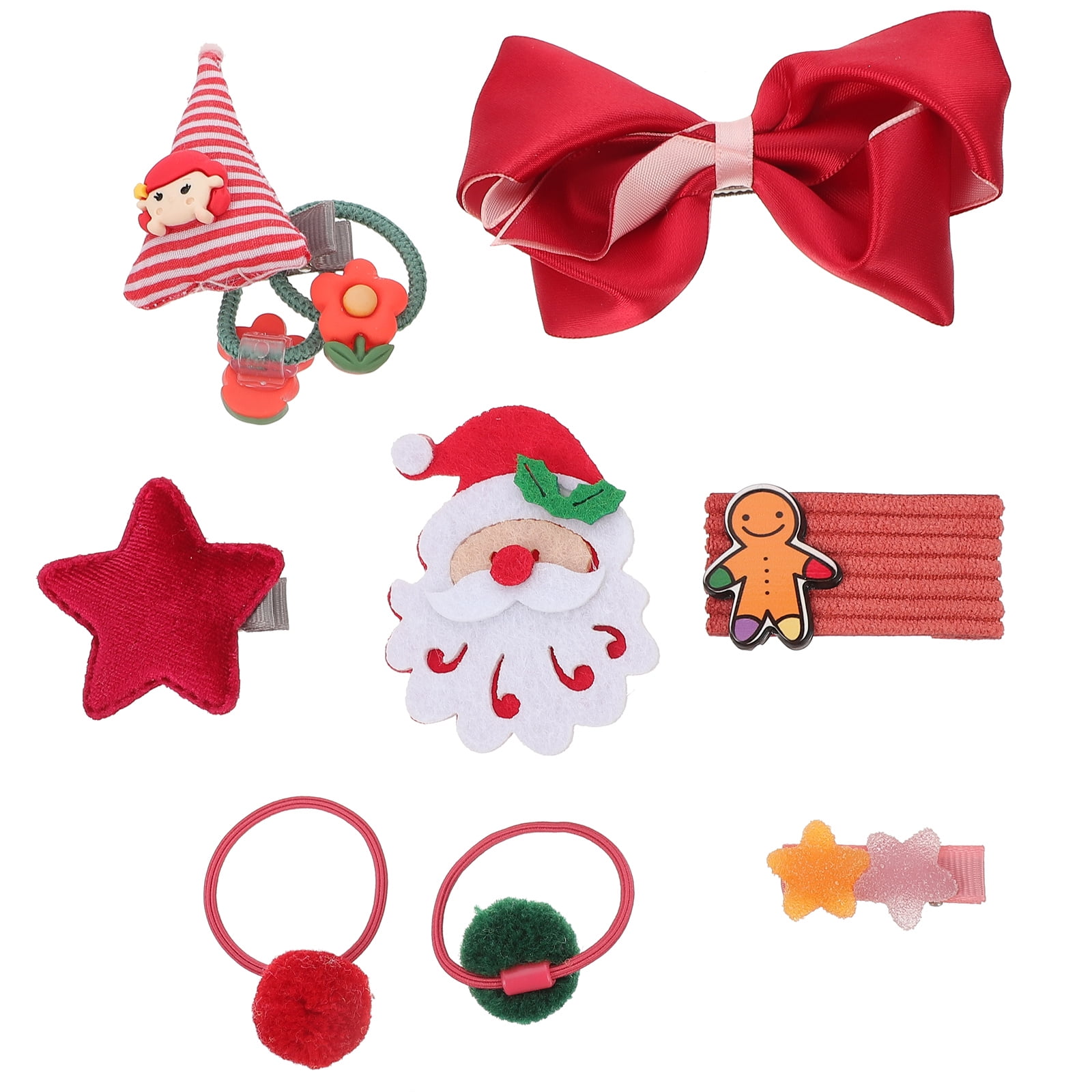 1 Set Kids Hair Ties Christmas Hair Ropes Hair Ring Xmas Hairpin Party
