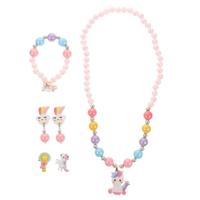 1 Set Kids Pearl Jewelry Set Little Jewelry Little Girl Earring Set Little Girl Necklace Kids